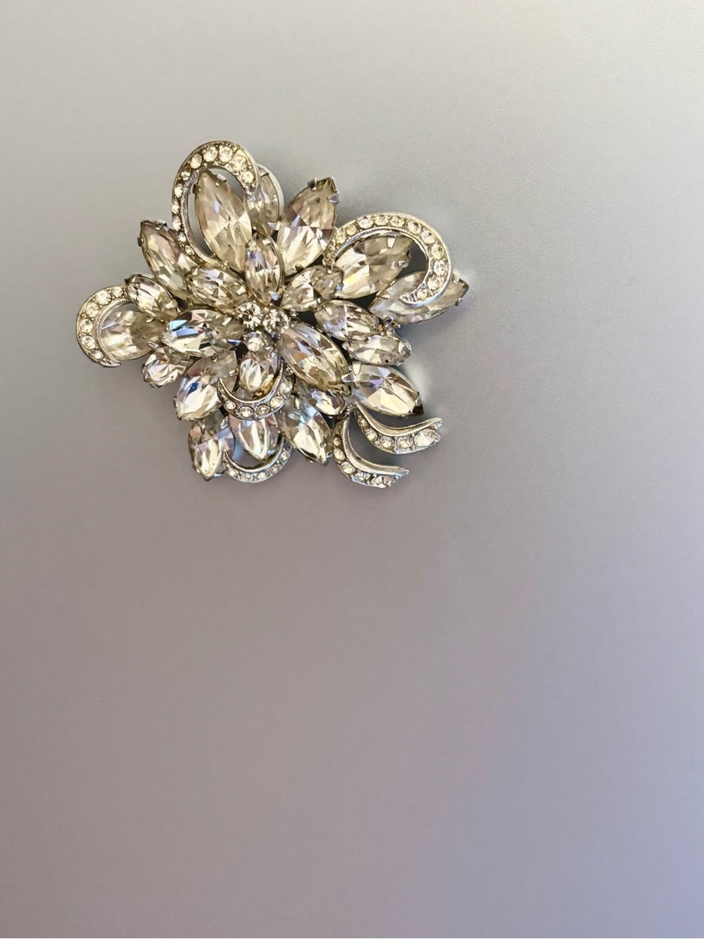 Crystal Floral Statement Brooch